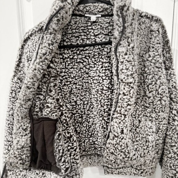 Garage Sherpa Jacket- Extra Small, Gray and Black - Picture 4 of 7